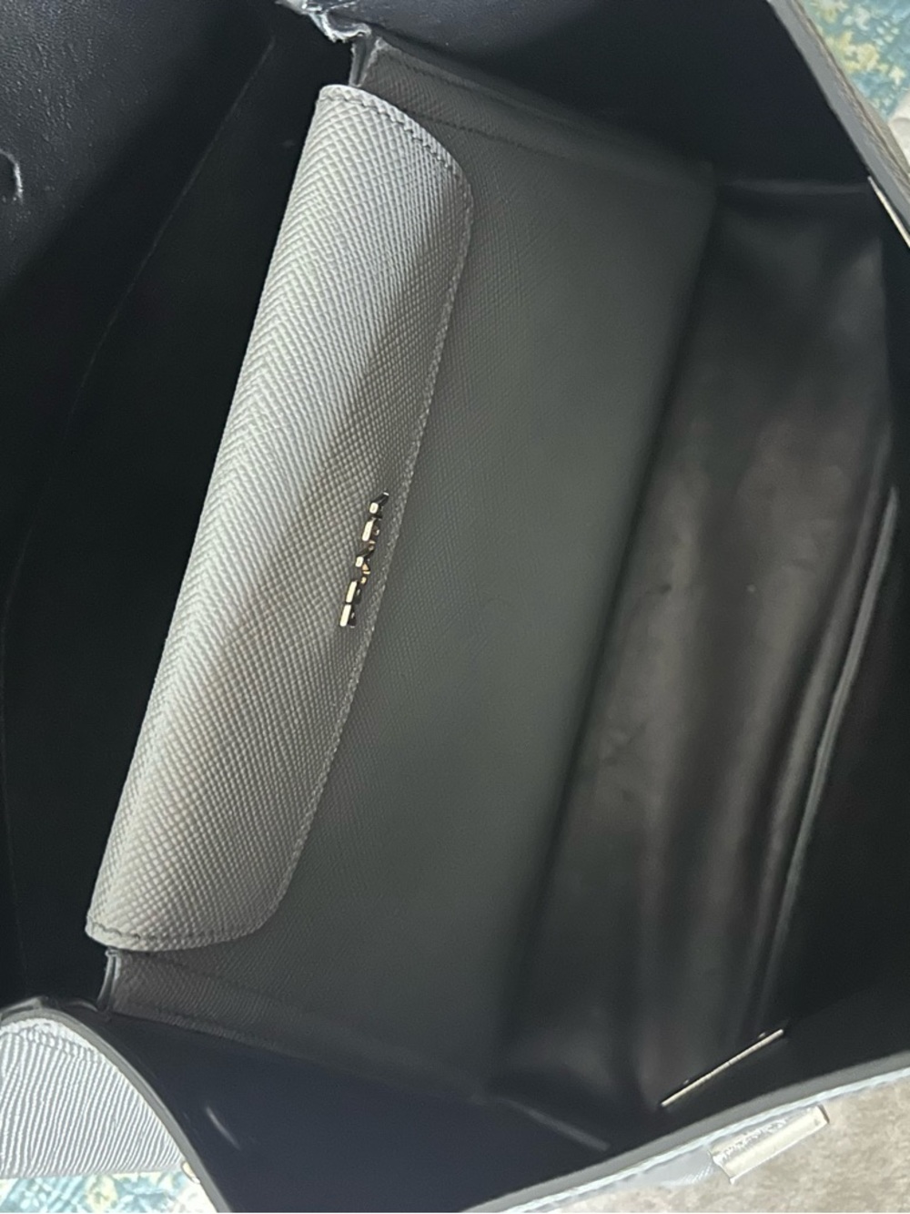 Prada Silver-Gray Saffiano Leather Briefcase - Picture 4 of 7